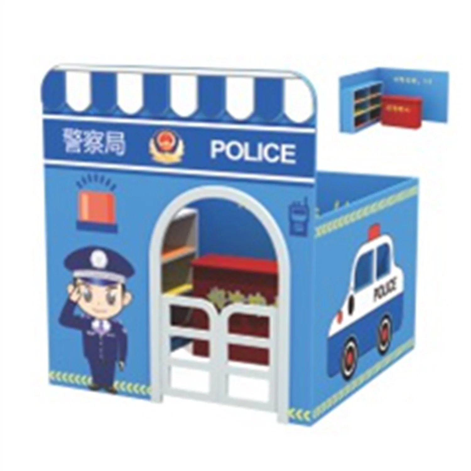 New Children&prime; S Play House Role Playing Wooden Educational Toy Fire Station