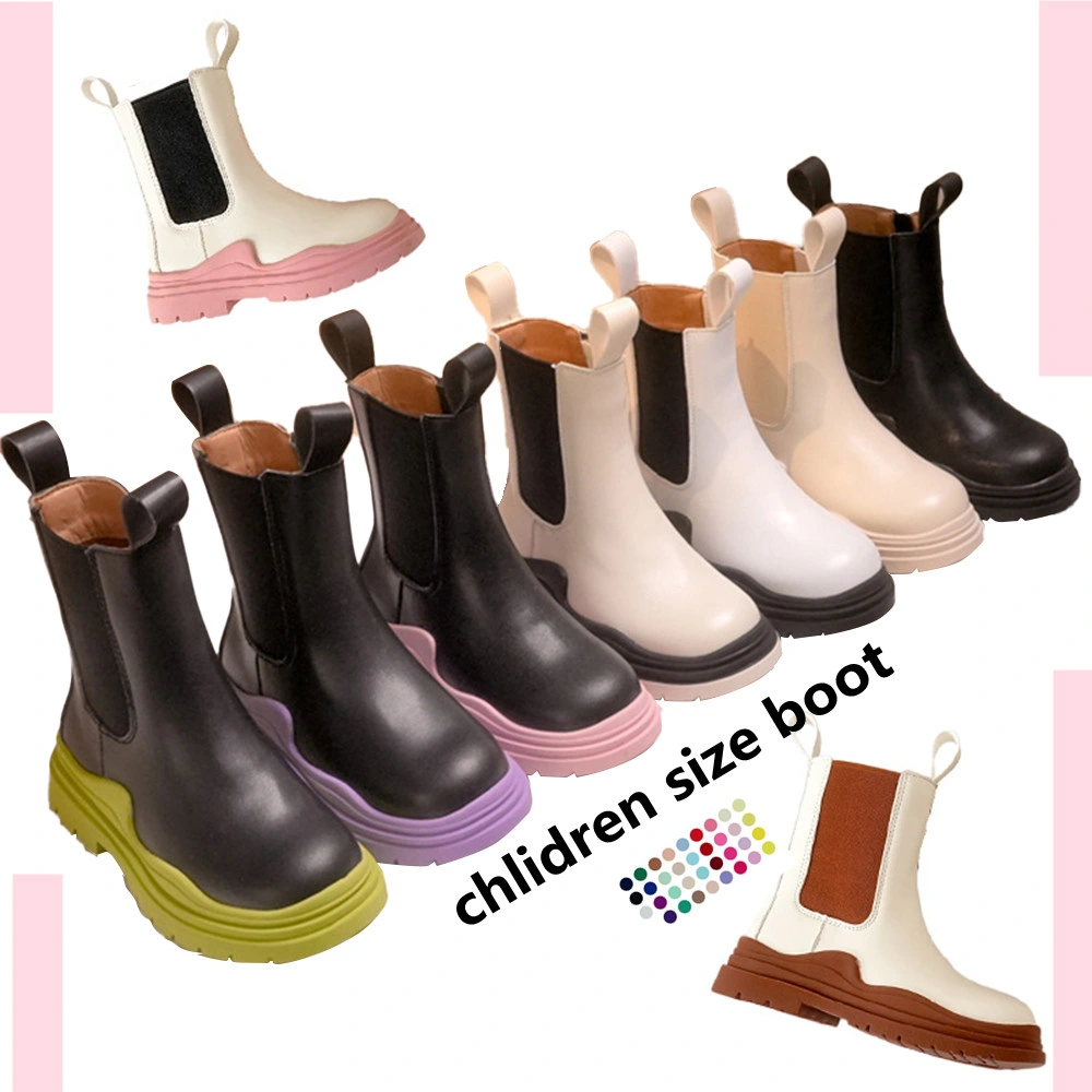 Superstarer Wholesale Children Kids Ankle Leather Short Boots for Girls