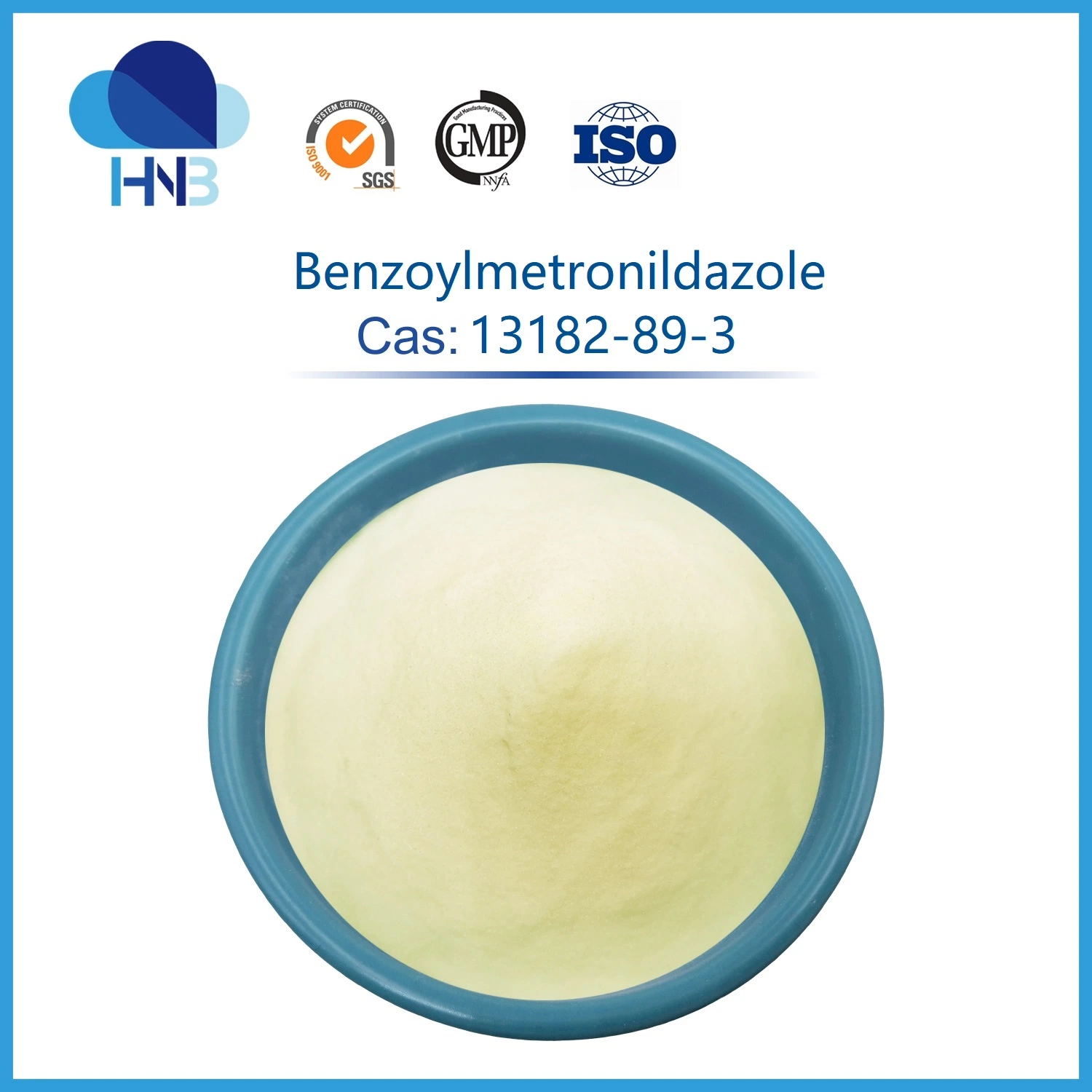 13182-89-3 ISO Antiparasitics Anti-Trichomonal Pharmaceutical Raw Powder USP/Ep 99% Benzoylmetronildazole