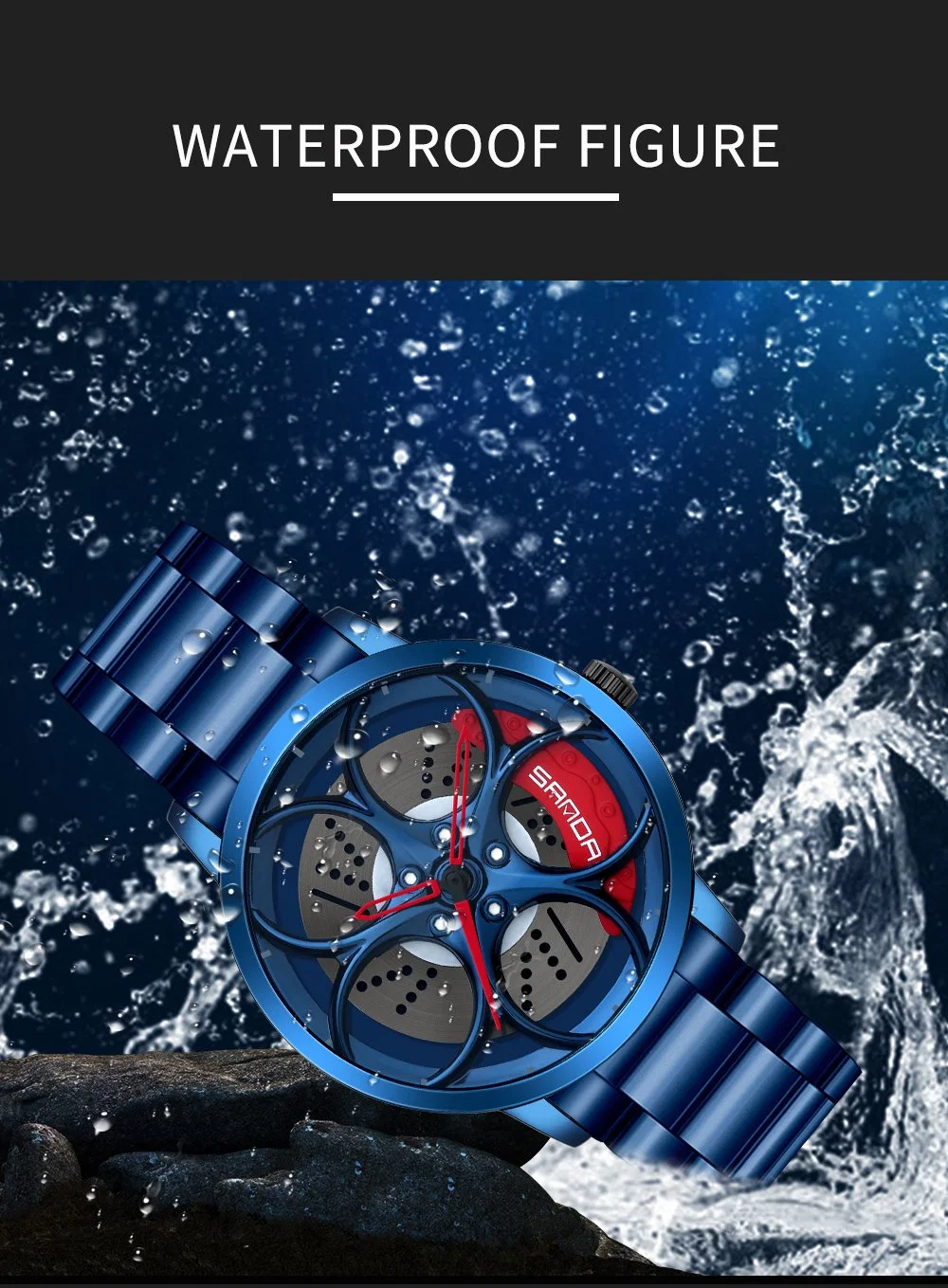 Commerce de gros cadeau élégant personnalisée en usine des montres à quartz en acier inoxydable avec Movt montre-bracelet bois