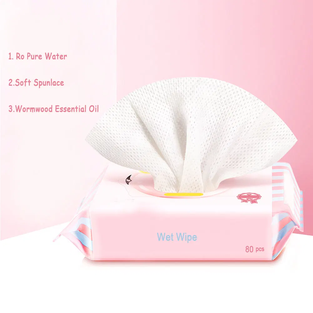 80PCS RO Pure Water Soft Spunlace Weak PH Wet Wipes