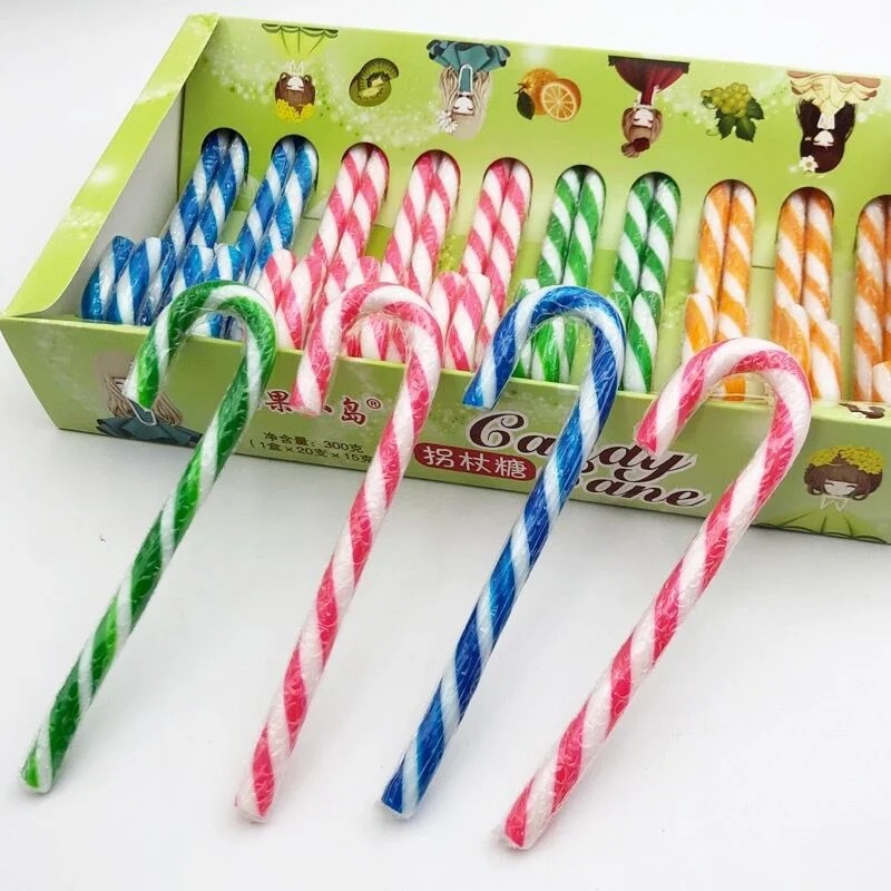 Christmas Candy Cane Christmas Gifts OEM Mint Lolly Double Hole Pack