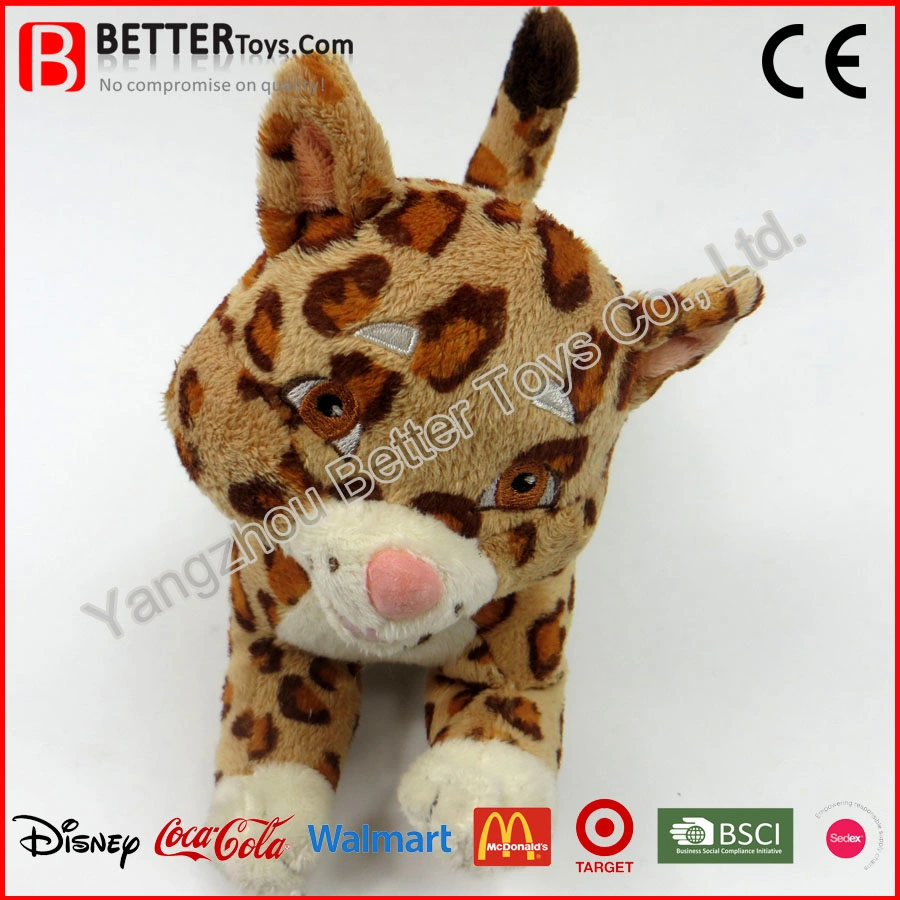 Cartoon Character Singing Soft Lying Baby Leopard Stuffed Animal Toy