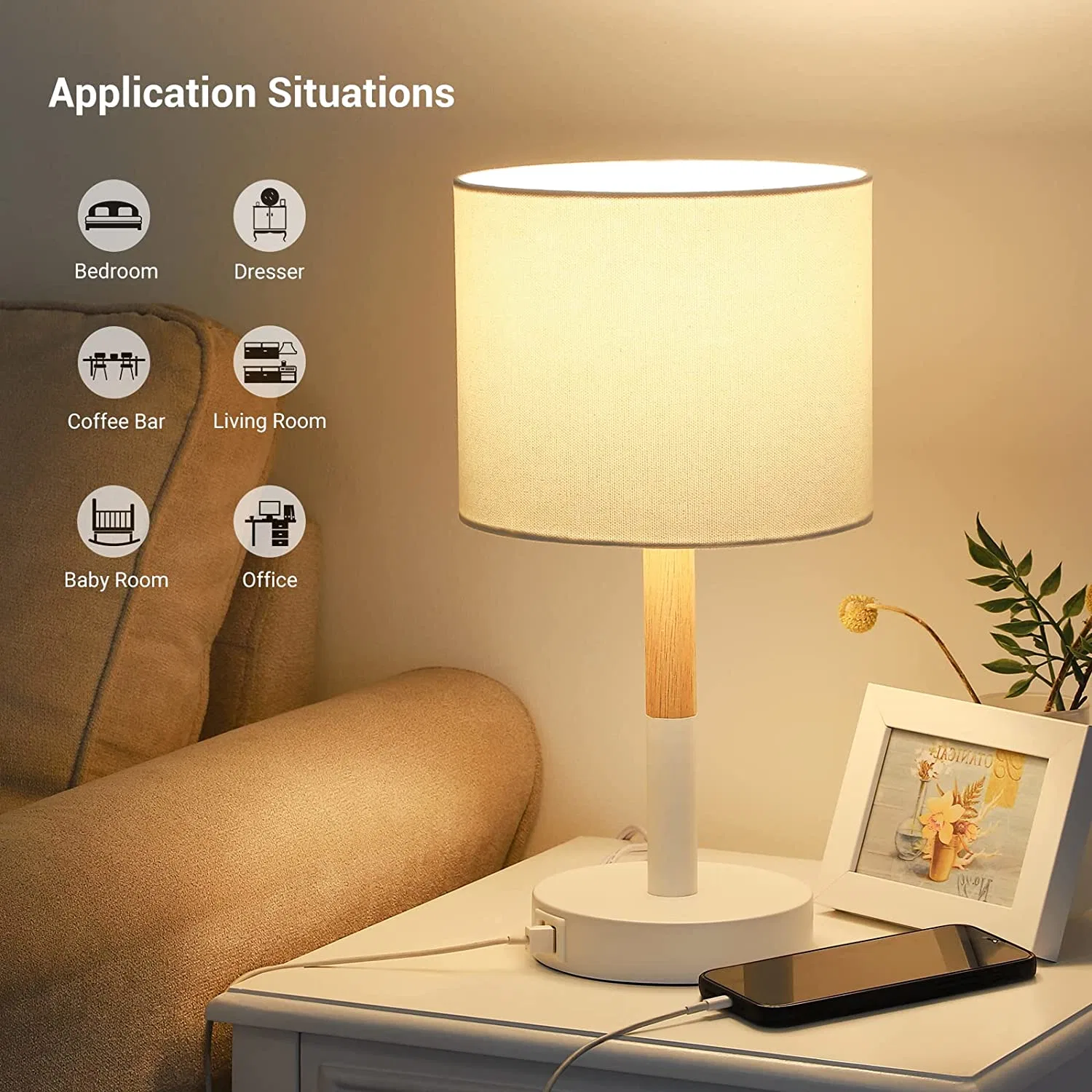 New LED Design Reading Light Touch Switch USB Night Light Table Lamp