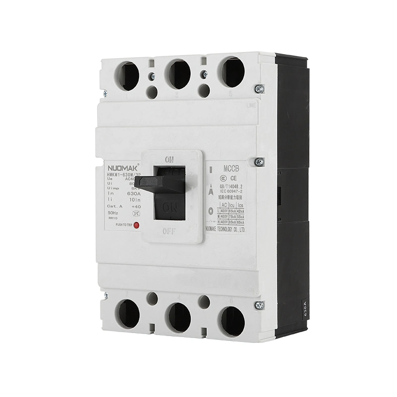 3 Pole 4p 125A Circuit Breaker for Short Ciruit Protection High Breaking Capacity MCCB Hmkm1-630A
