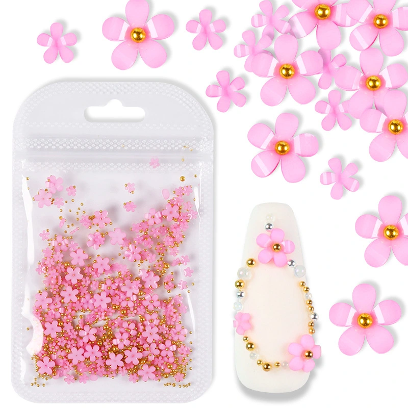 Las ventas de caliente a 200PCS/Bolsa Nail Art Five-Petal Flor Flor pegatinas de uñas de acrílico de bricolaje