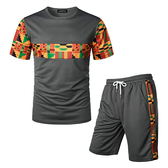 Wholesale/Supplier Customized Casual Mens Sportswear T-Shirt Shorts Color Printing Tracksuit