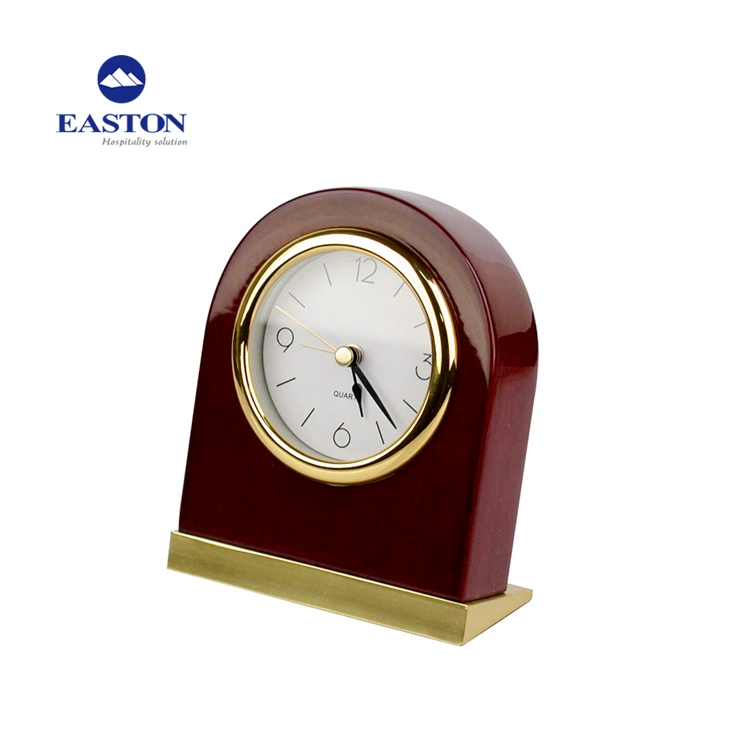 Wooden Table Alarm Clock in Mahogany Color