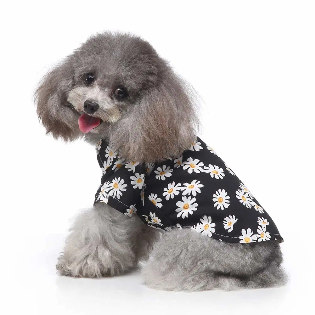 Hanyang Fashionable Custom Pattern Dog Clothes Summer Vacation Hawaii Beach Pet Daisy Flower Shirt