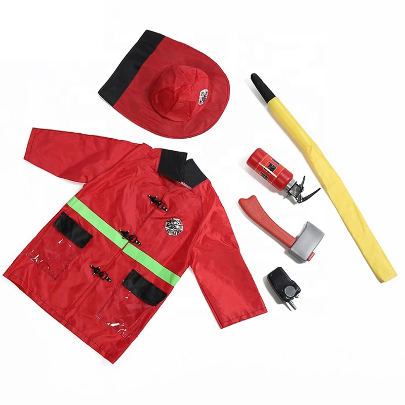 Kids Fire Rescue Game Fireman Costume Children Educational Toys Party Carnival Role Play Clothing Learning Pretend Cosplay Costumes