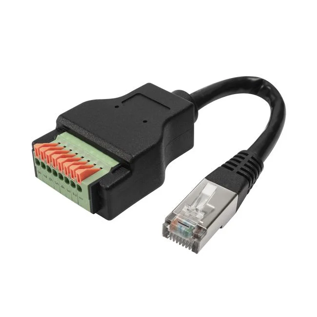 RJ45 Male to Spring 8pins Terminal Block Cable