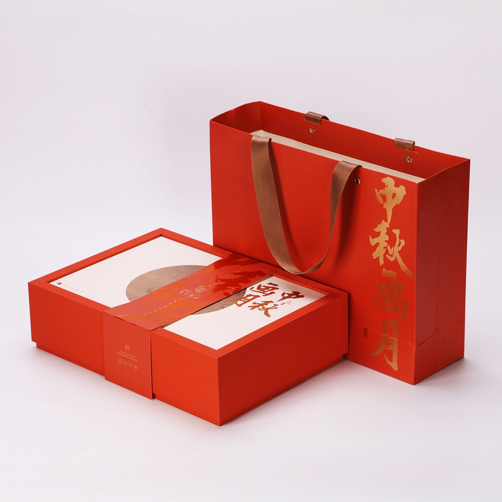 Custom Upmarket Highend Gift Packaging Box Bronzing Logo Paper Bag Fancy Paper Box