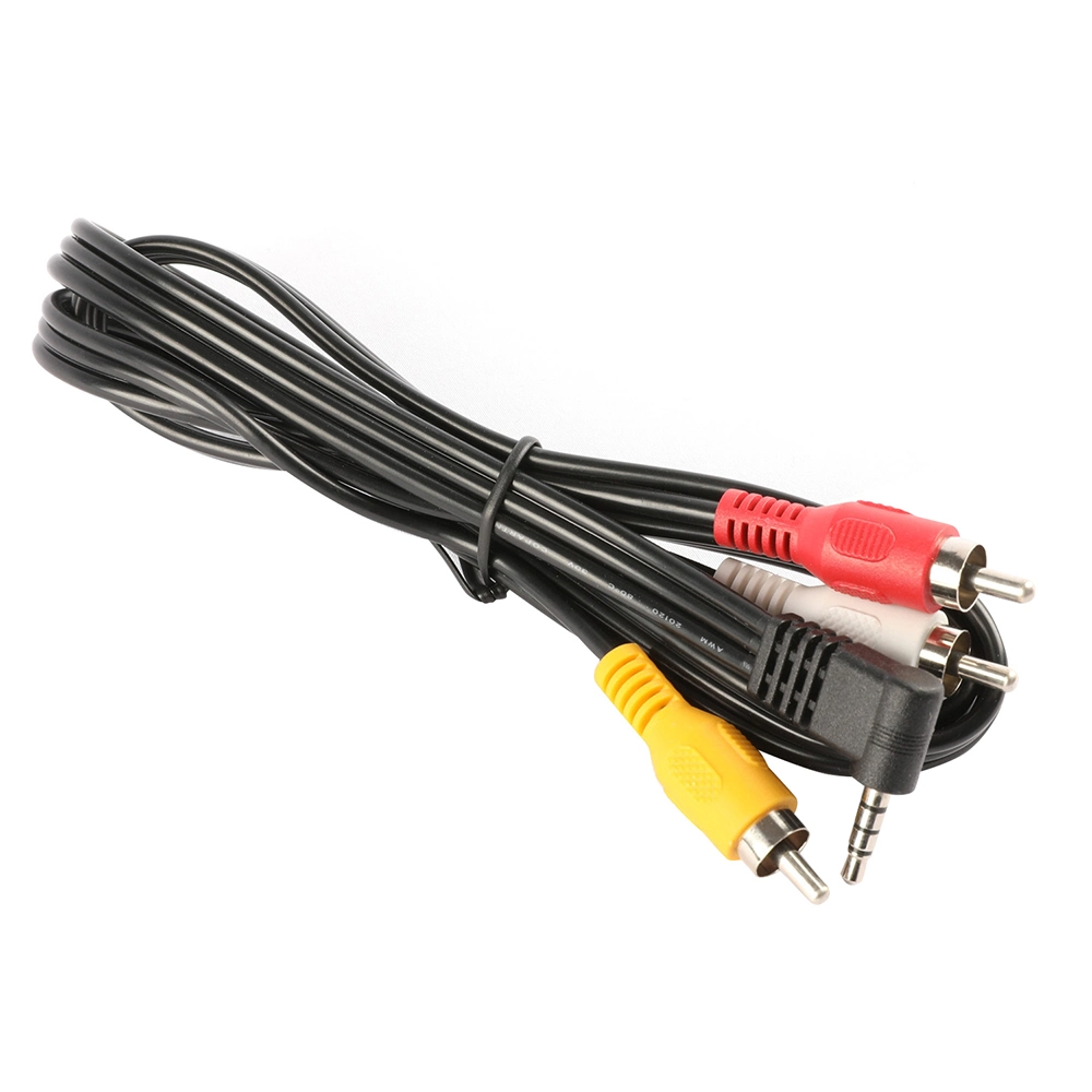 AV Audio Cable 1m 1.5m Set-Top Box 3.5mm One-to-Three Video Lotus Cable 3.5 to 3rcaav Cable Connection