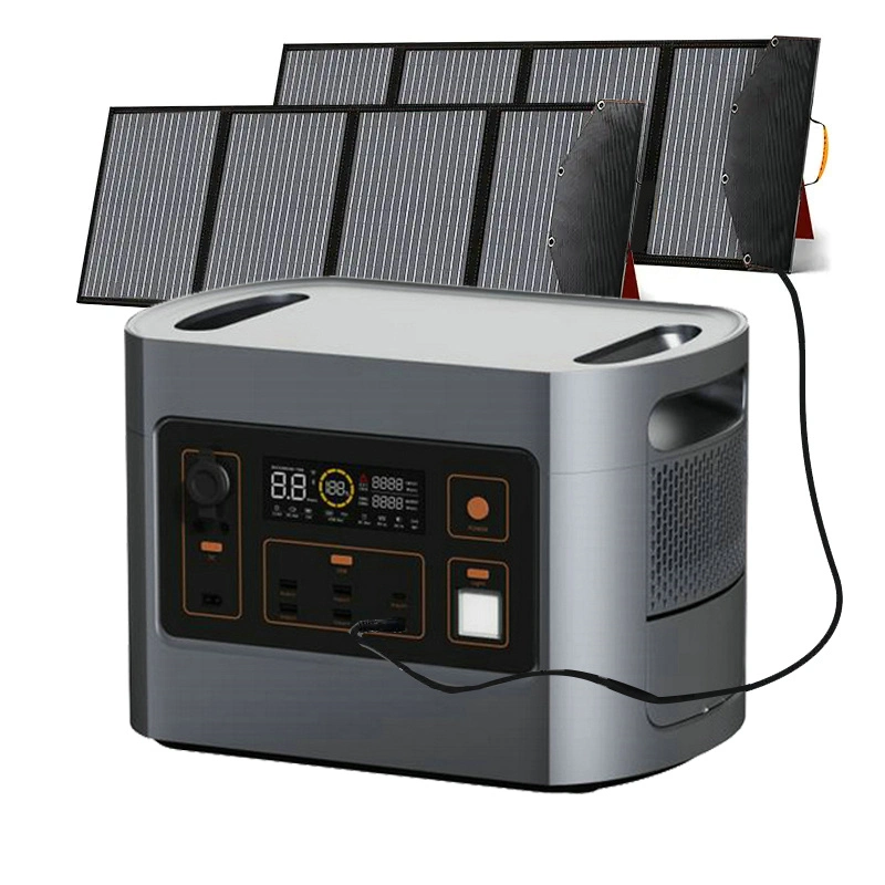 2200W 220V 230V EU Powerstation Outdoor Camping Solar Generator LiFePO4 Battery Portable Solar Power Station