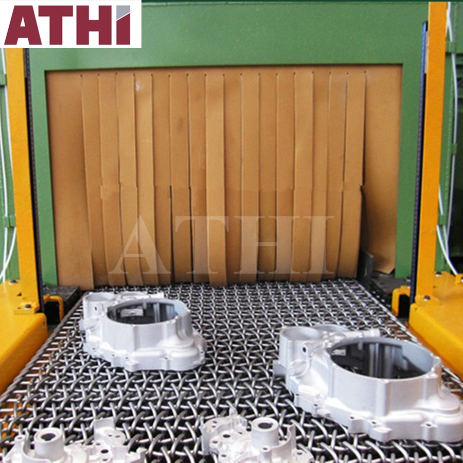 Producción continua de la correa de malla de alambre Shot máquinas de granallado de equipos de limpieza criogénica de superficie