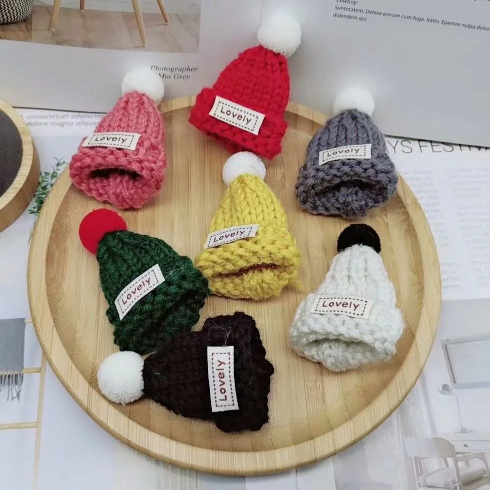 Mini Plush Pequenas Hat Plush Tricot DIY vestuário decorativas acessórios de poliéster