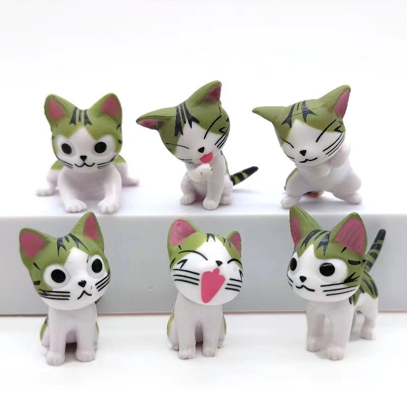 Anime Doll Plastic Cat Model Toy Animal PVC Kids Toy for Car Decoration