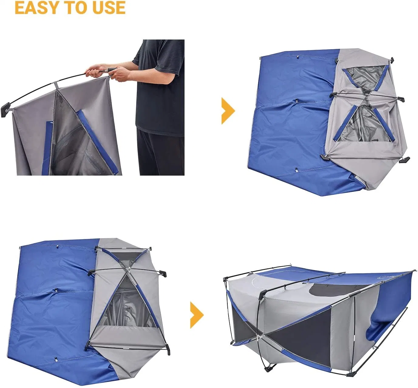 Tiendas portátiles de ducha al aire libre para acampar con cambio de piso, fácil de configurar Ducha Privacidad Vivienda 1 habitación/2 Habitaciones WC Tent