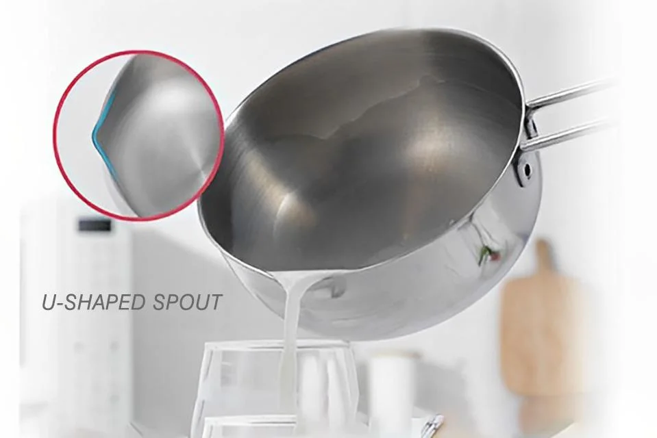 Agrandir à l'acier de la soupe de cuisson Two-Ear pot avec couvercle en verre 304 Casseroles