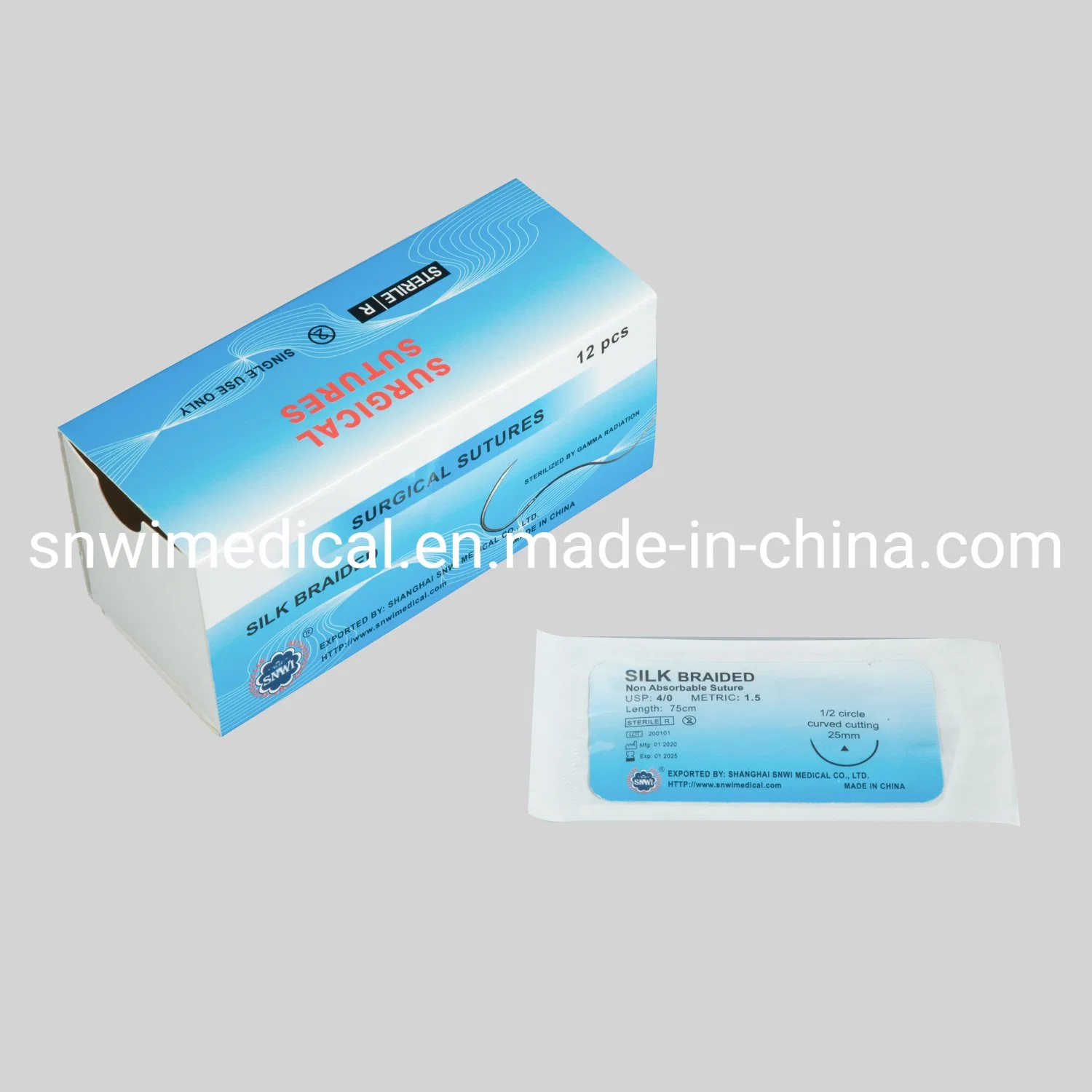 Monofilament de nylon de haute qualité Non-Absorbable stérile jetable suture chirurgicale en nylon polyamide médical avec l'aiguille