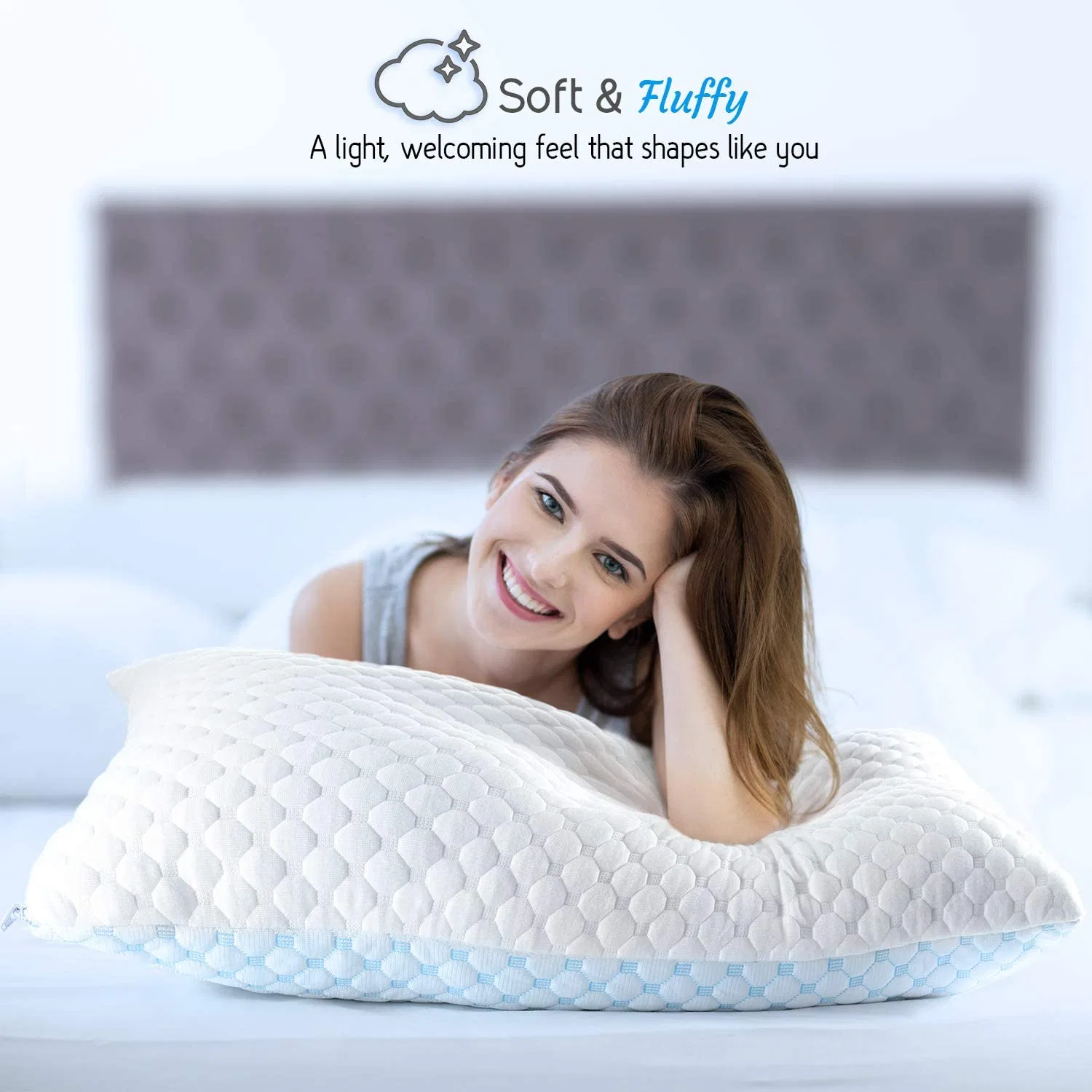 Ice Silk and Gel Infused Memory Foam Pillow Cooling Pillowcase