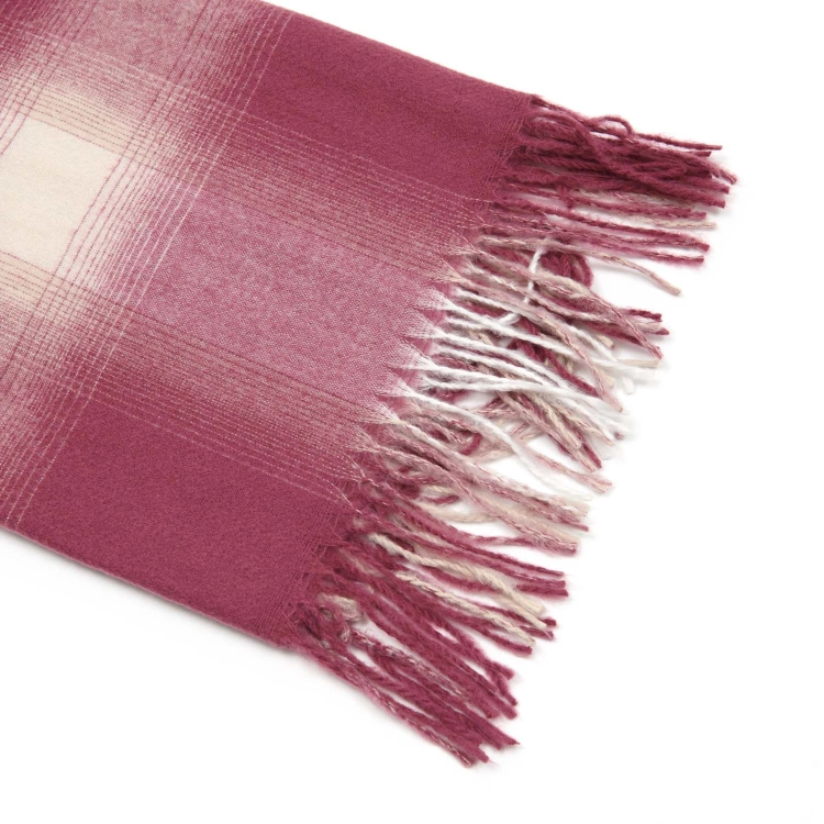 Fashion Winter Plain Solid Woven Cashmere Custom Long Big Scarf with Fringes Woman Shawl