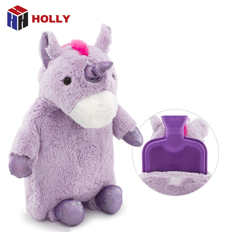 100% Natural Rubber Hot Water Bottle and Lucky Cute Unicorn Hot Water Bag Covers