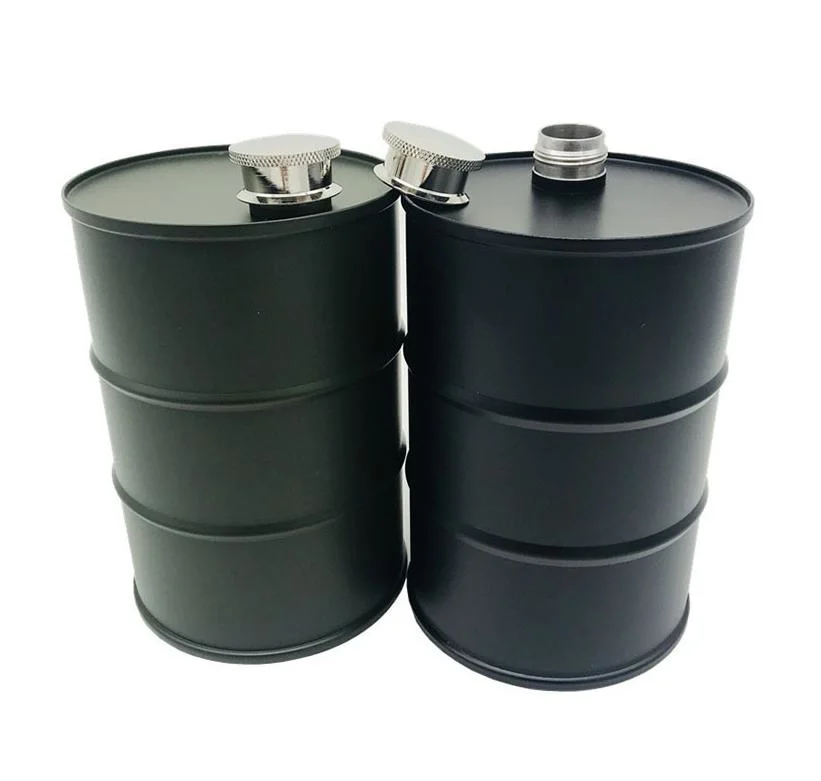 Hot Sale 304 Stainless Steel Hip Flask 25oz Diesel Barrel Shaped Flagon