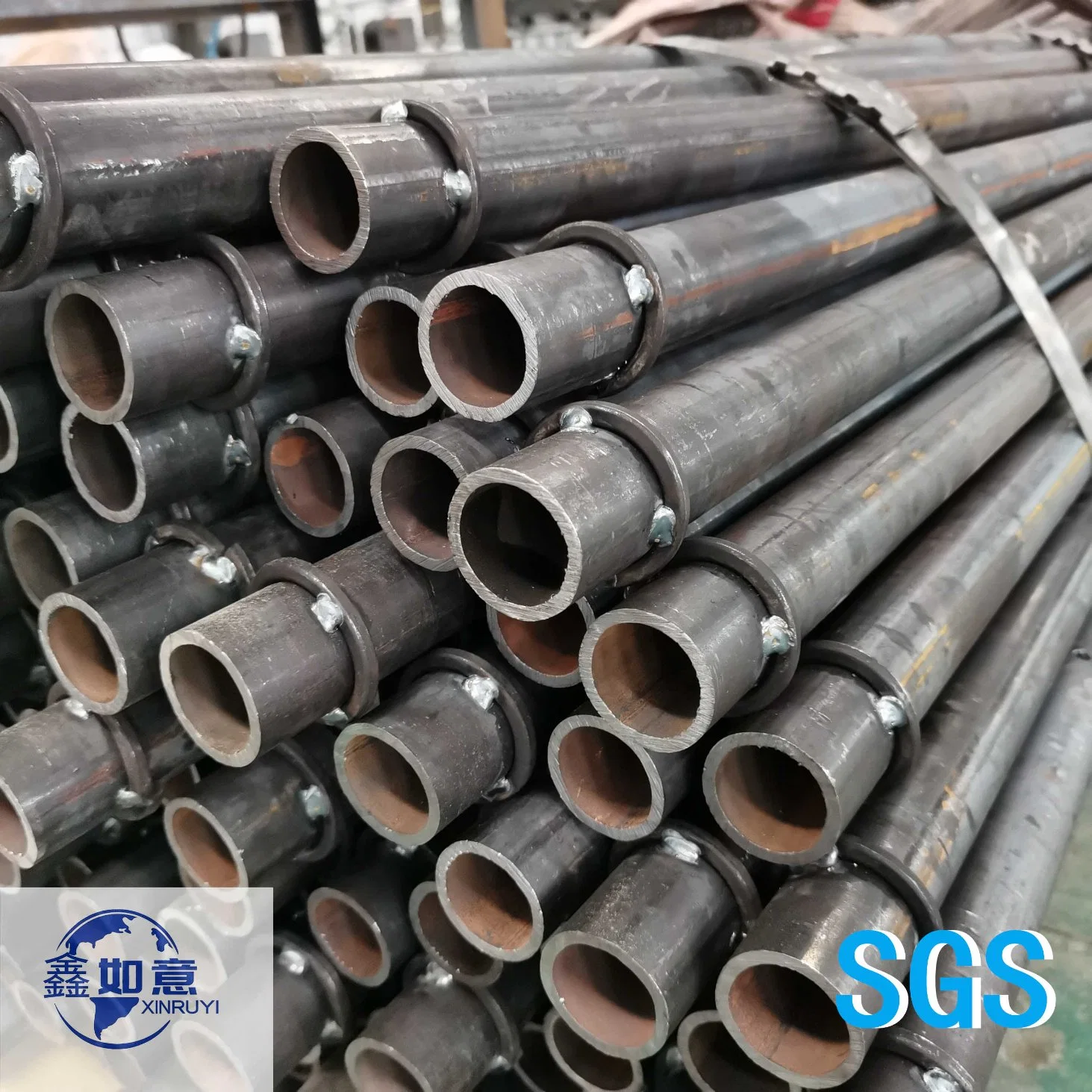 Dz40 Dz50 Dz55 Dz60 Dz65 Dz80 R780 Hot Rolled Alloy Steel NPT Threading API Threading Slotted Steel Pipe Piles for Tunnel Support with Coupling with Sharp Ends