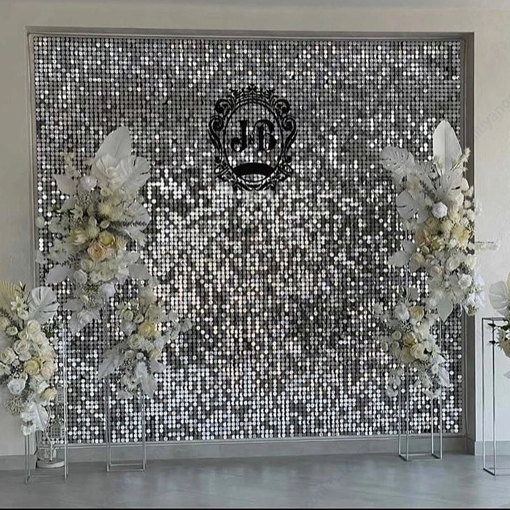 Shipping Free Plastic White Panels Disc Silver Sequin Wall Decorative Shimmer Panel