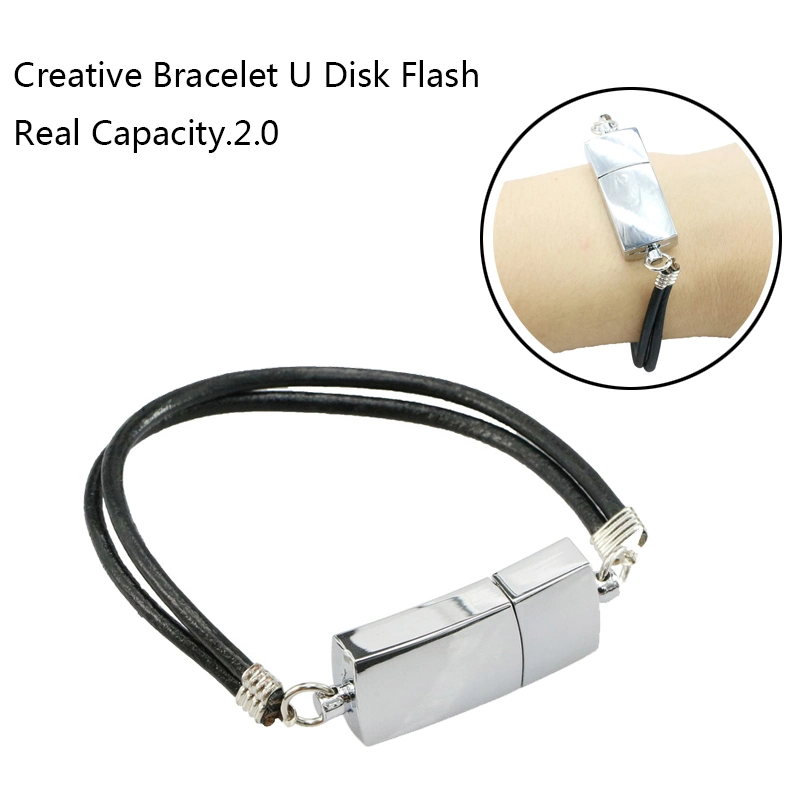 Vara da memória da movimentação 4GB da pena do couro da movimentação do flash do USB do bracelete