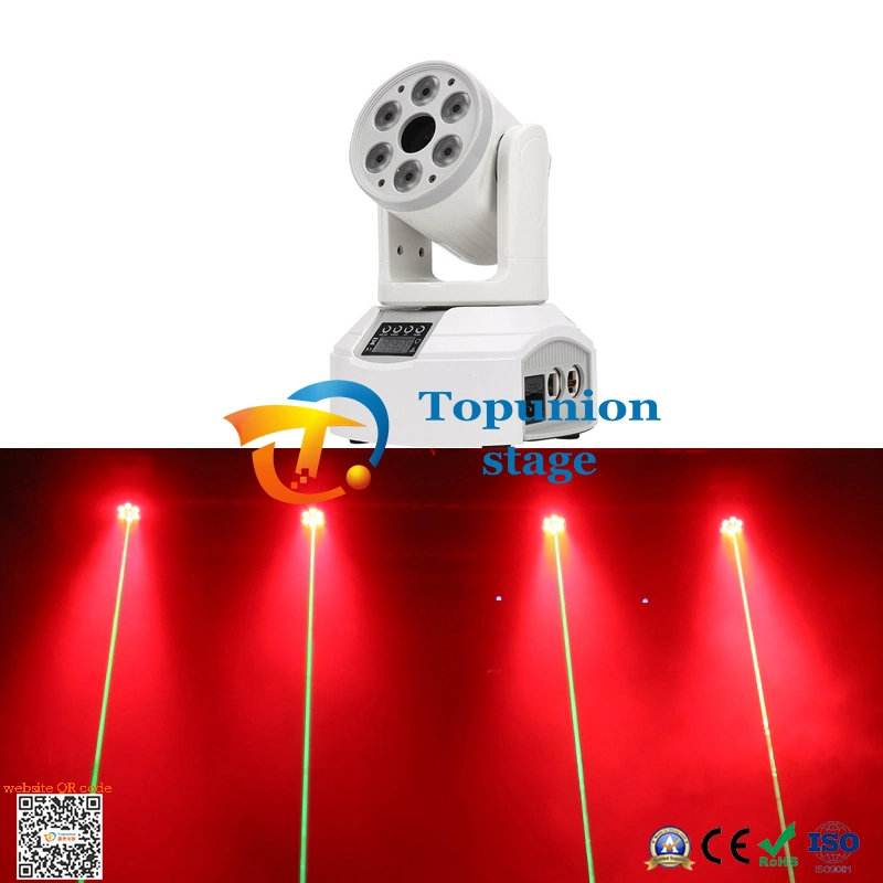 7PCS LED DJ Projeção Mini movendo cabeça luz lavagem DJ luz laser a luz do feixe