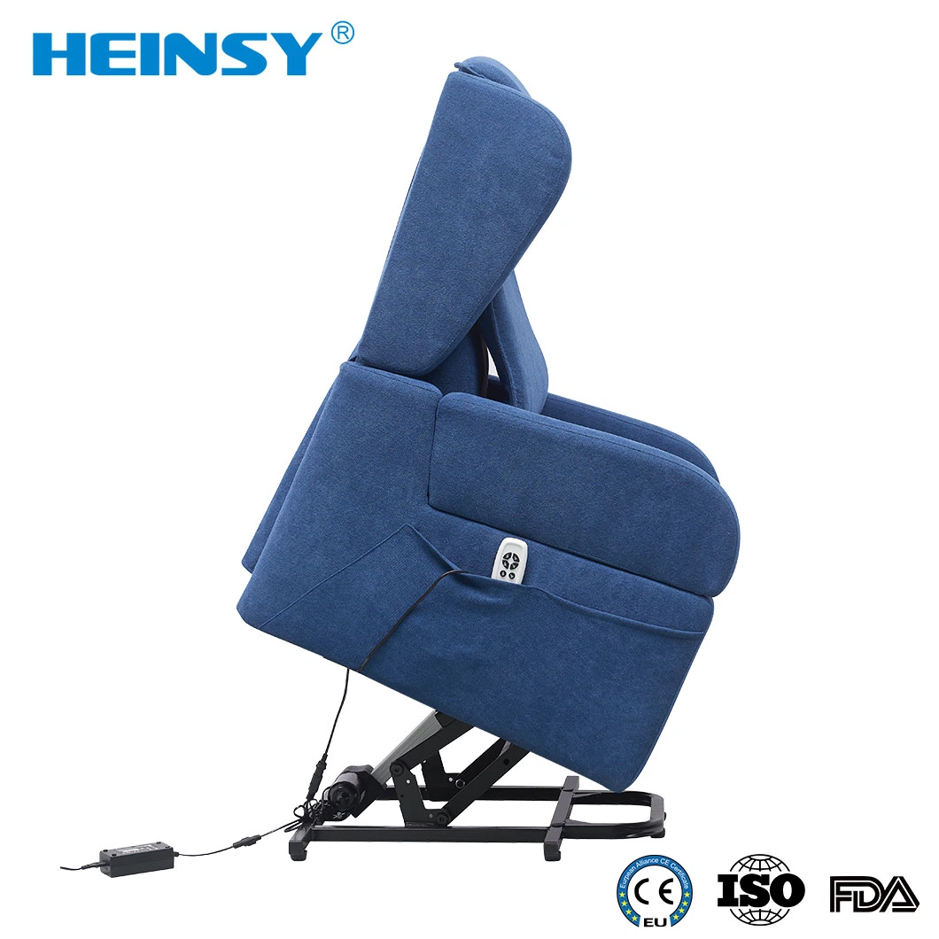 La chaleur et d'alimentation électrique Heinsy Massage Fauteuil inclinable Président de levage pour les personnes âgées avec le porte-gobelet