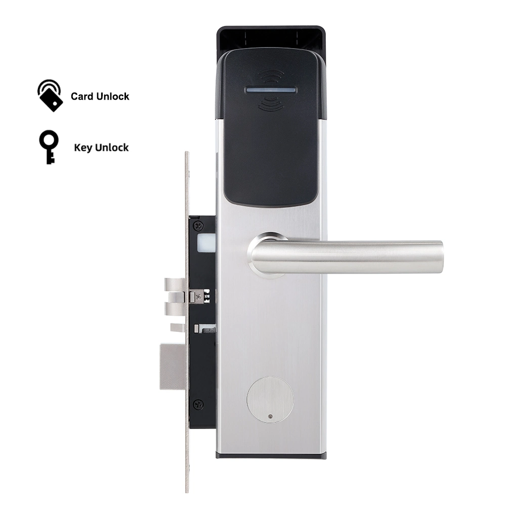 Sistema de puerta de seguridad de la tarjeta RFID Entrada sin llave Electrónica eléctrica segura Llaves de bloqueo de la manilla cilindros de la puerta cerradura del hotel