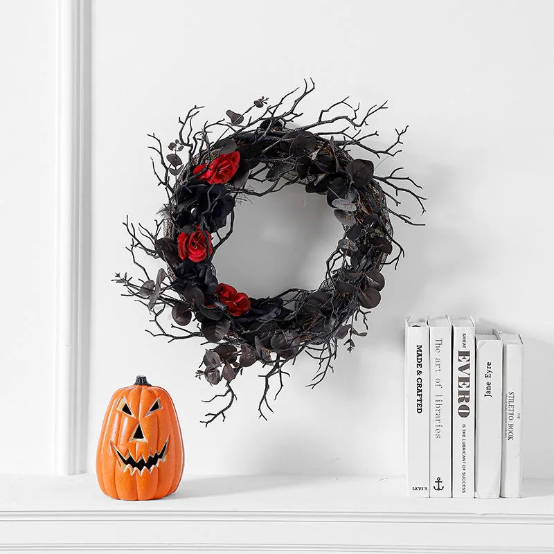 Halloween Props Scary Atmosphere Party Decoration Wreath Door Hanging Wreath