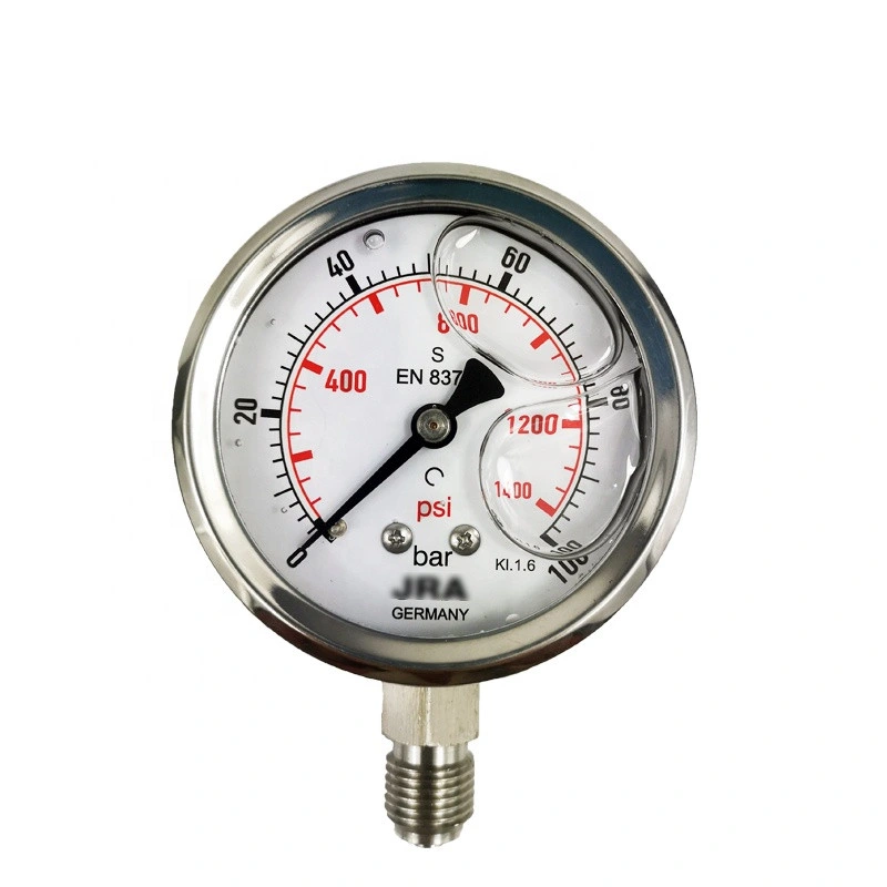 All Stainless Steel Manometer Liquid Filled Anti-Vibration Pressure Gauge for Pressure Monitor