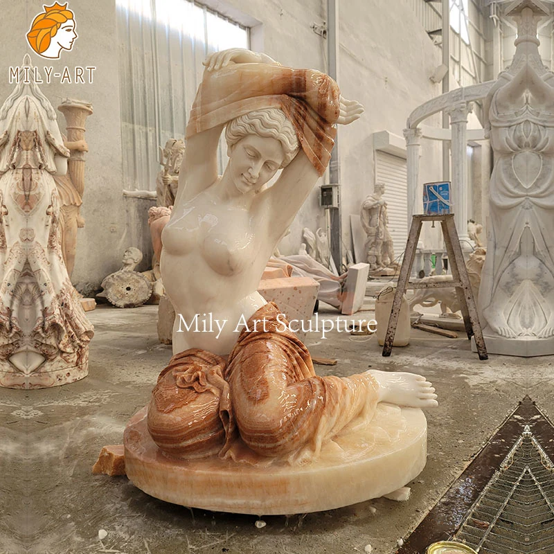 Life Size Decoration Marble Figure Sexy Woman Sculpture