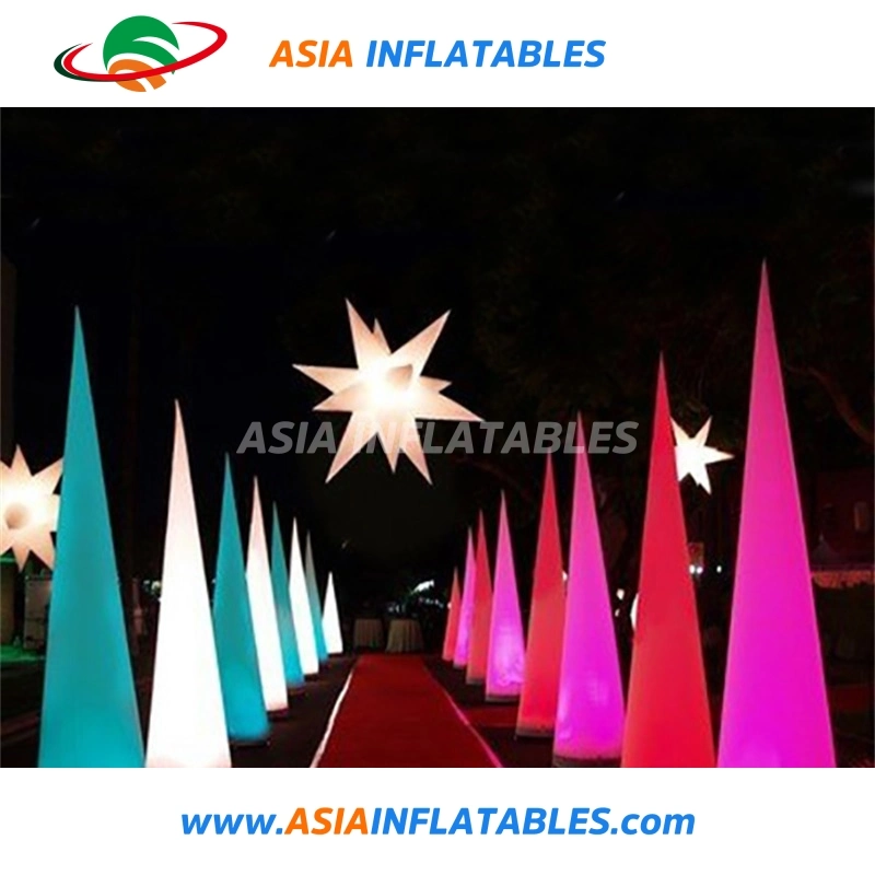 Colorful Circular LED Inflatable Cone Models, LED Inflatable Cone for Stage / Exhibition / Promotion / Advertising / Wedding