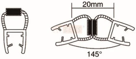 Bathroom Shower Glass Accessories Glass Door Clear PVC Jamb 145 Degree Magnetic Seal