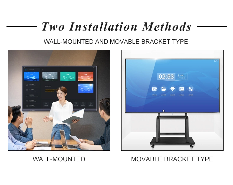 High Resolution Conference All in One Touch Screen LCD Displays 55inch Android 11.0 Smart Board Classroom Interactive Whiteboard for Teaching