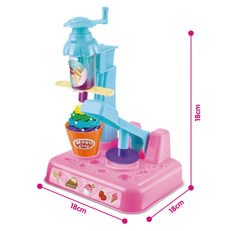 Product Custom DIY Role Play Game Children Desktop Ice Cream Pressing Dough Making Machine Simulation Plastic Kitchen Toy Play-Doh