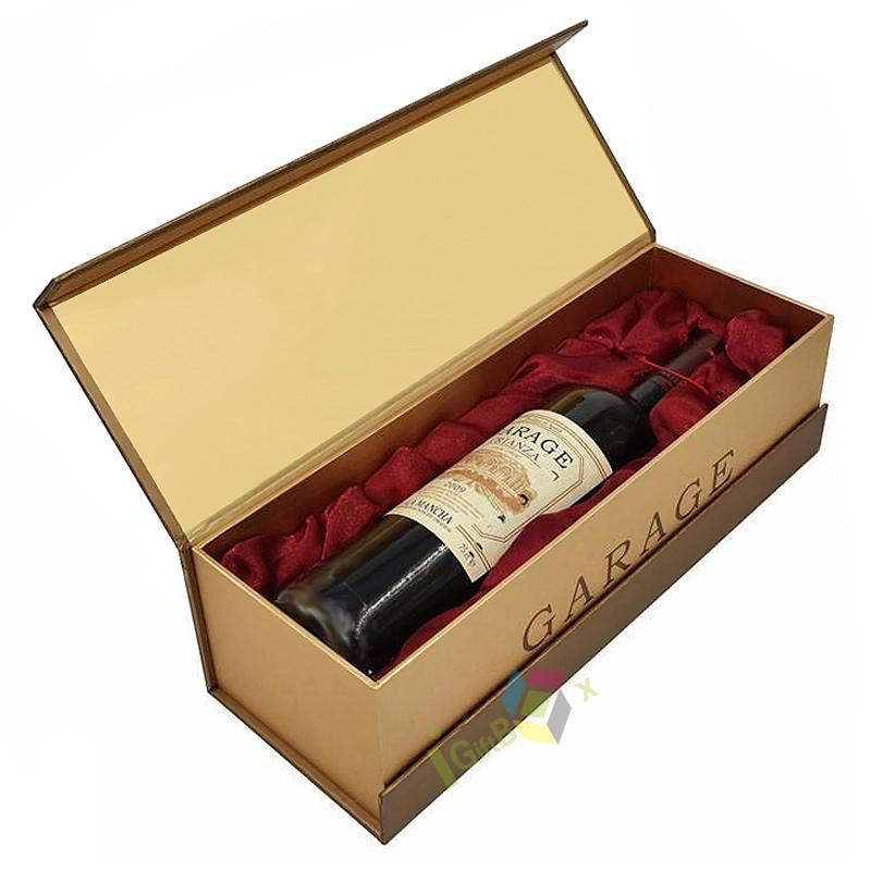 Comercio al por mayor de papel cartón de lujo personalizado fiesta de Navidad magnético Caja de regalo de vino Concha de gama alta.