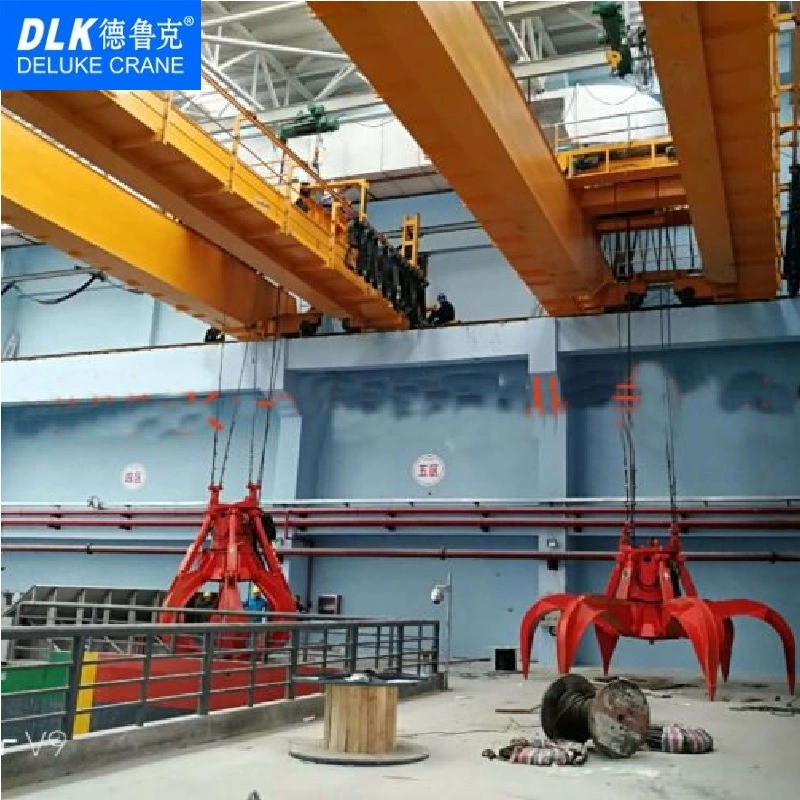 Grab Crane Qz Type Electrical Effciency 10 Ton Double Girder Bridge Overhead with Hydraulic Grab