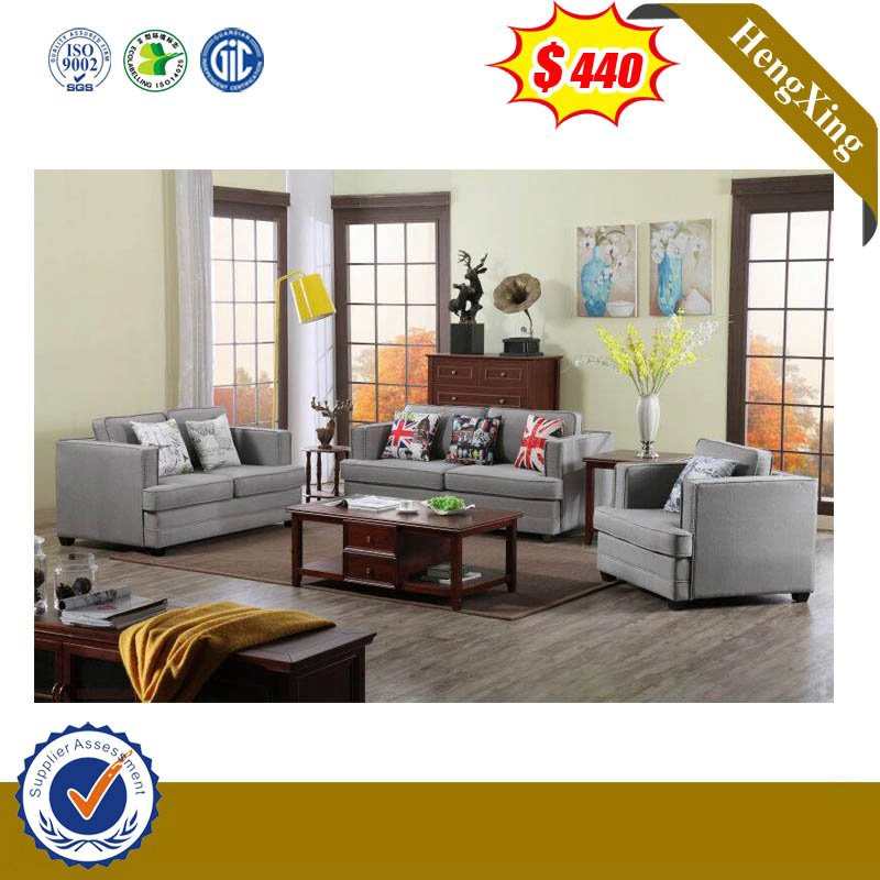 Modern American Style Living Room Furniture Bedroom Set Leather Single Hotel Dining Chair 1+1+3 Fabric Sofa Set