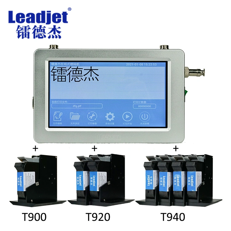 T920 automática do cabeçote de dois toques na tela Data de termo de impressoras jato de tinta TIJ on-line da impressora para a linha de produção