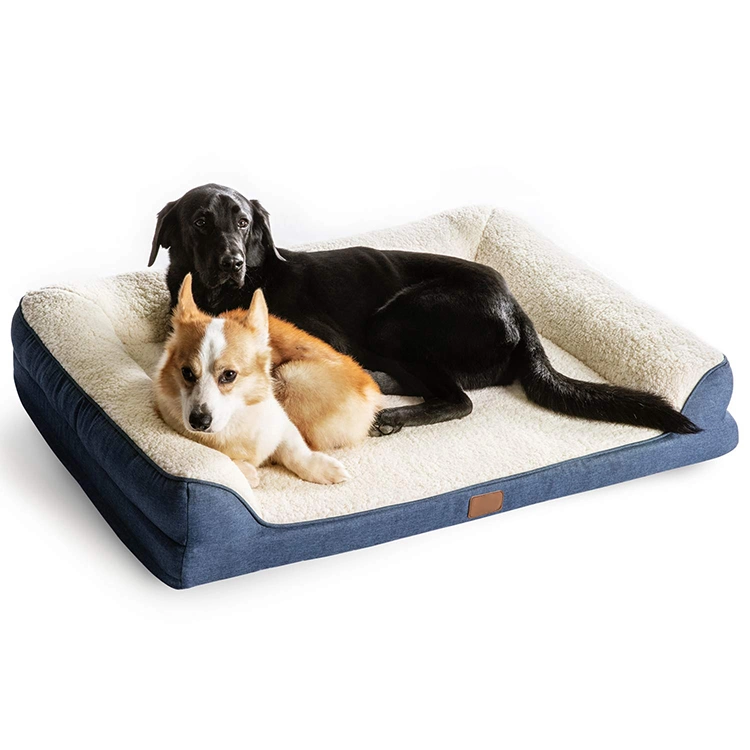 Wholesale Pet Produts Pet Dog Bed with Memory Foam Fast Dispatch Soft Pet Dog Cat Bed 7 Inches Height Pet Supply Custom Large Dog Bed