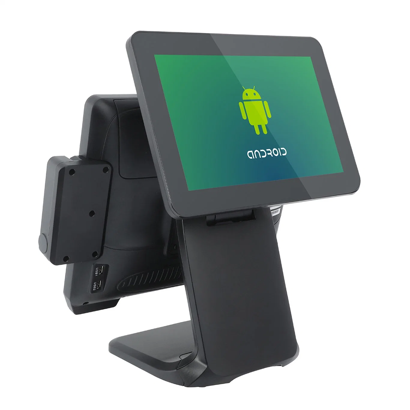 شاشة مزدوجة POS نظام تسجيل النقد Supermarket شاشة مزدوجة 15 بوصة POS All-in-One Machine POS نقطة بيع Android