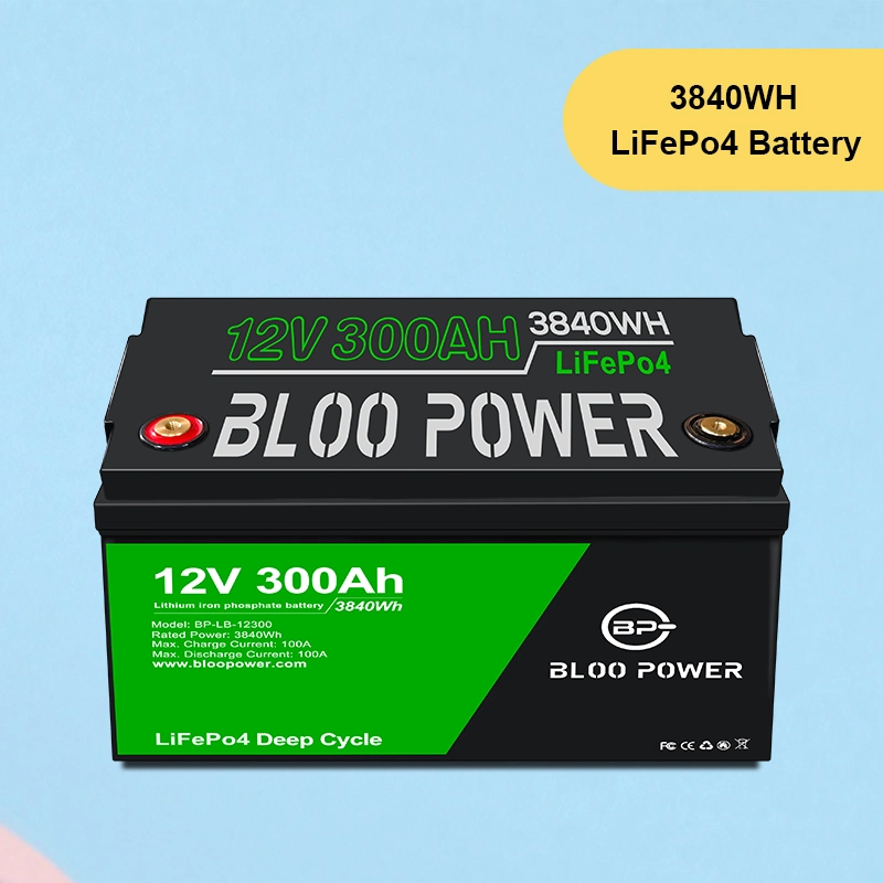 Bloopower Maintenance Free Solar Panel System Power LiFePO4for Cleaning Machine Pack Telecom Logistics Transport Vehicle Storage