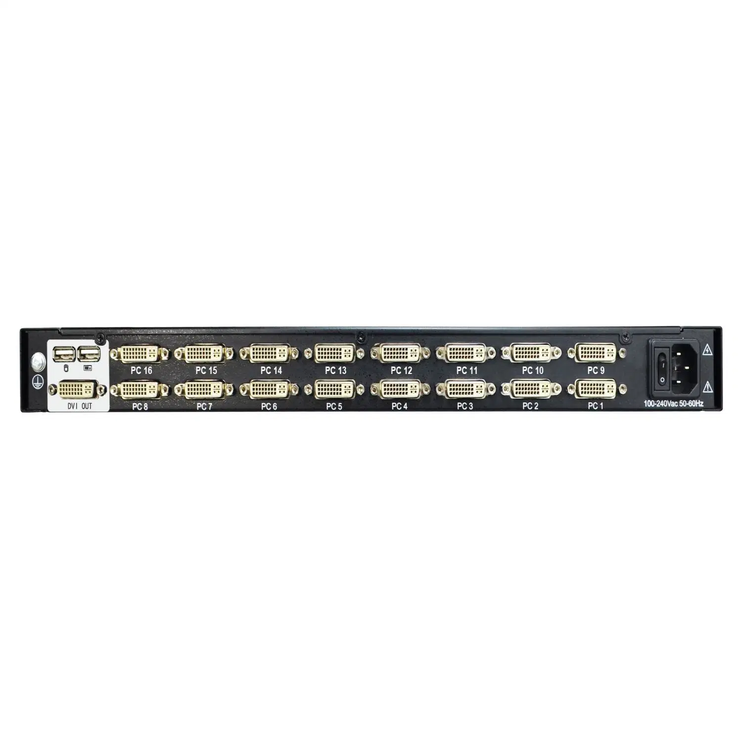 Ht1708 1u Rack-Mount 8 Port Cat5 Kvm Over IP Switch with 1 Local / 1 Remote User Access-17''