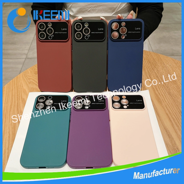 Popular Big Window Suitable for iPhone 14promax Silicone Phone Case Comes with Lens Film Solid iPhone Anti Drop Case